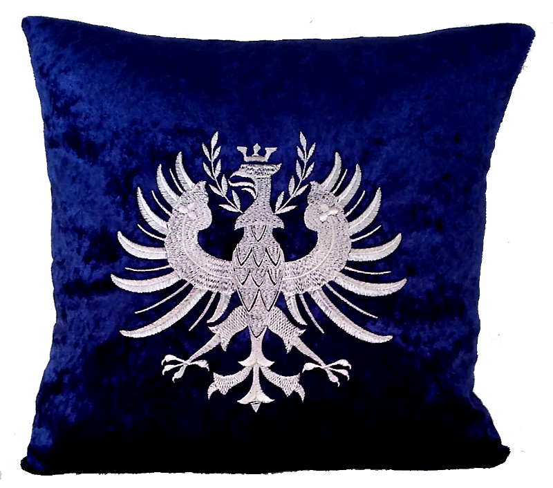 Bild 1 von Kissen - Tiroler Adler - silber  / (Farbe) bordeauxrot
