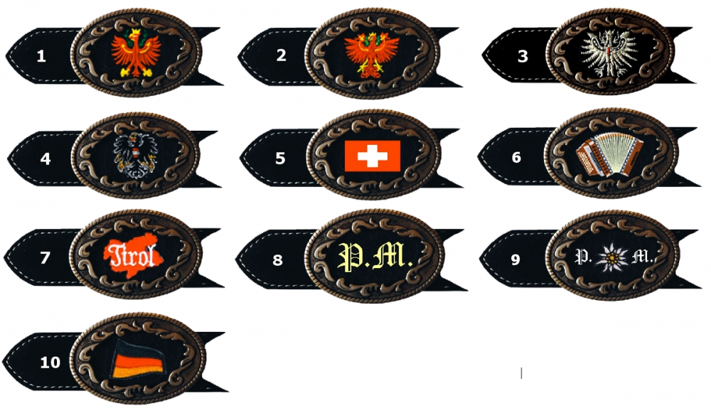 Bild 1 von Gürtelschnalle<br>mit Wunschlogo bestickt  / (Logo) 02-Tiroler Adler 2 / (Ausführung) B