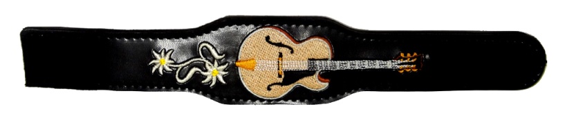 Bild 1 von Lederarmband<br>Akustik-Gitarre  / (Ausführung) Herren / (Farbe) schwarz / (Verschluss) mit Klettverschluss