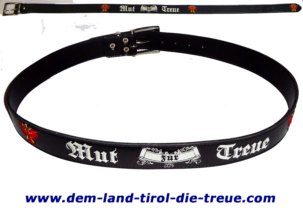 Bild 1 von Ledergürtel<br>Mut zur Treue  / (Länge) 140 cm / (Farbe) schwarz matt (+ 2, €) / (Namensstick) nein