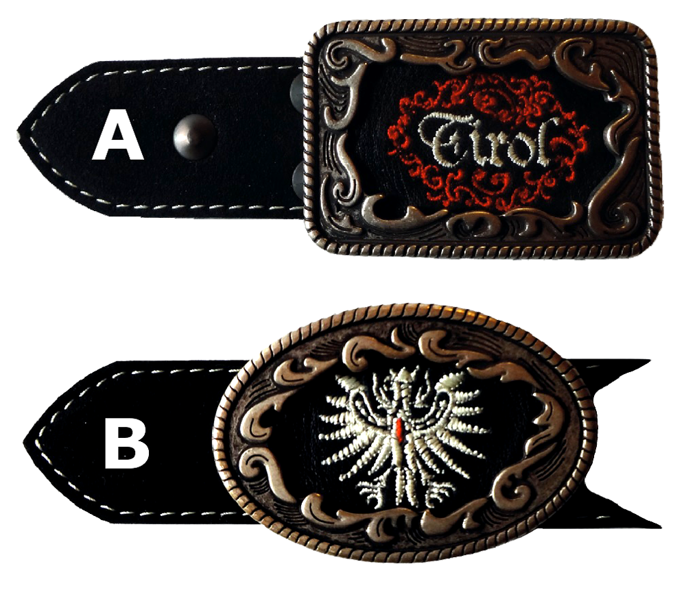 Bild 1 von Gürtelschnalle<br>mit Wunschlogo bestickt  / (Logo) 02-Tiroler Adler 2 / (Ausführung) B