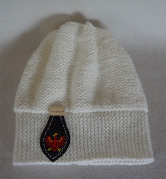 Bild 1 von Strickmütze Tiroler Adler<br>Lederanhänger  / (Farbe) schwarz - grau