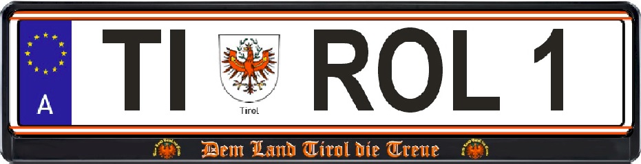 Bild 1 von KFZ-Kennzeichenhalter<br>Dem Land Tirol die Treue  / (Ausführung) für deutsche Kennzeichen