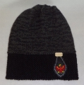 Bild 3 von Strickmütze Tiroler Adler<br>Lederanhänger  / (Farbe) schwarz - grau